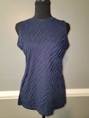 Tail Navy Textured Wave Golf Tank NWOT